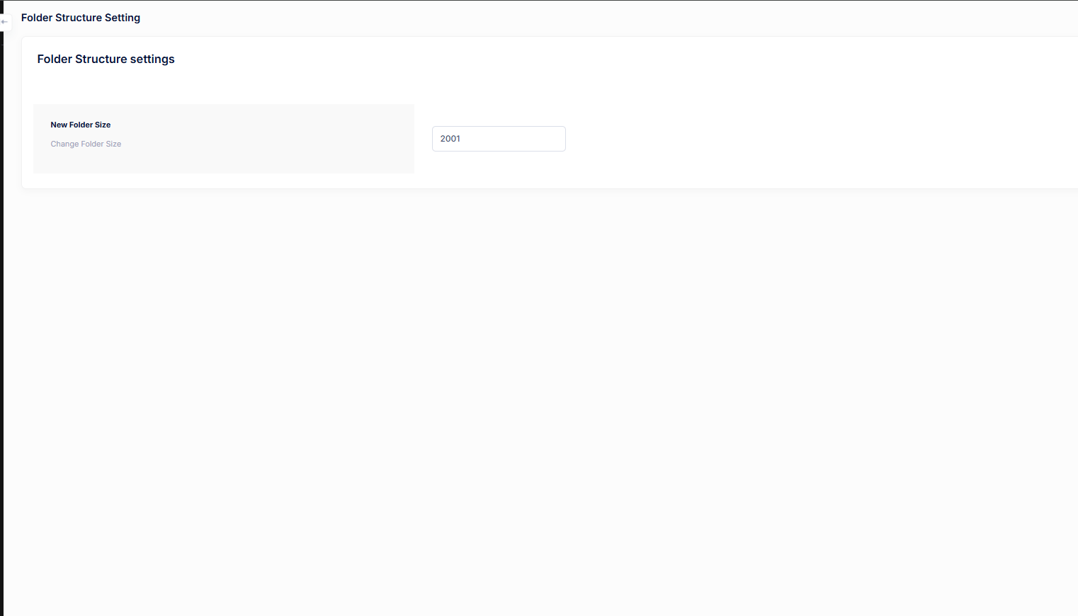 Folder Structure Settings