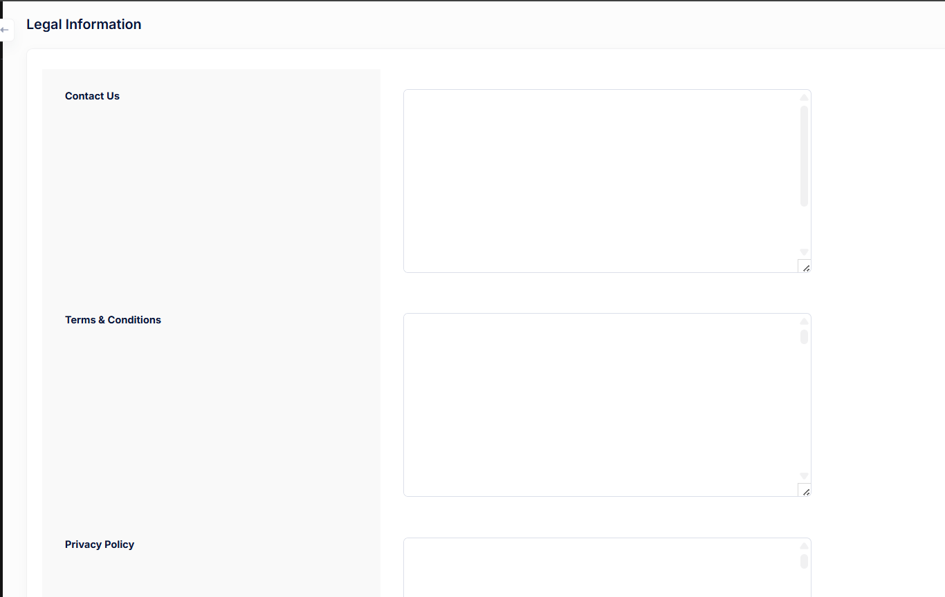 Legal Information Settings