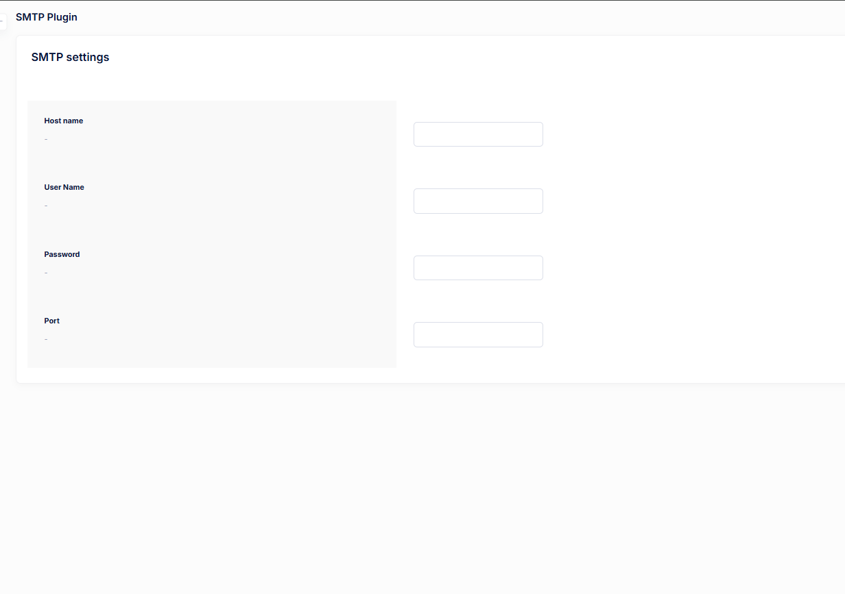 SMTP Plugin Settings